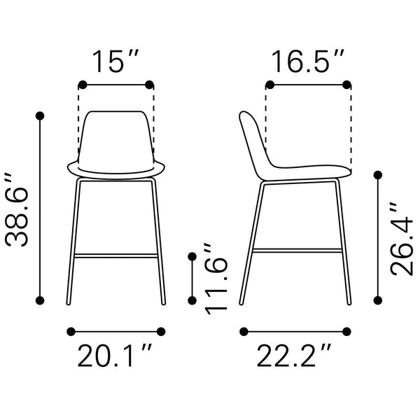 Gray and Black Top Shelf Modern Rugged Counter Chair