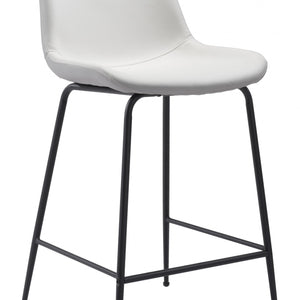 White and Black Top Shelf Modern Rugged Counter Chair