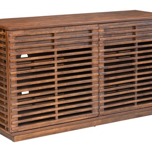 54" Walnut Modern Retro Grooves TV Media Center