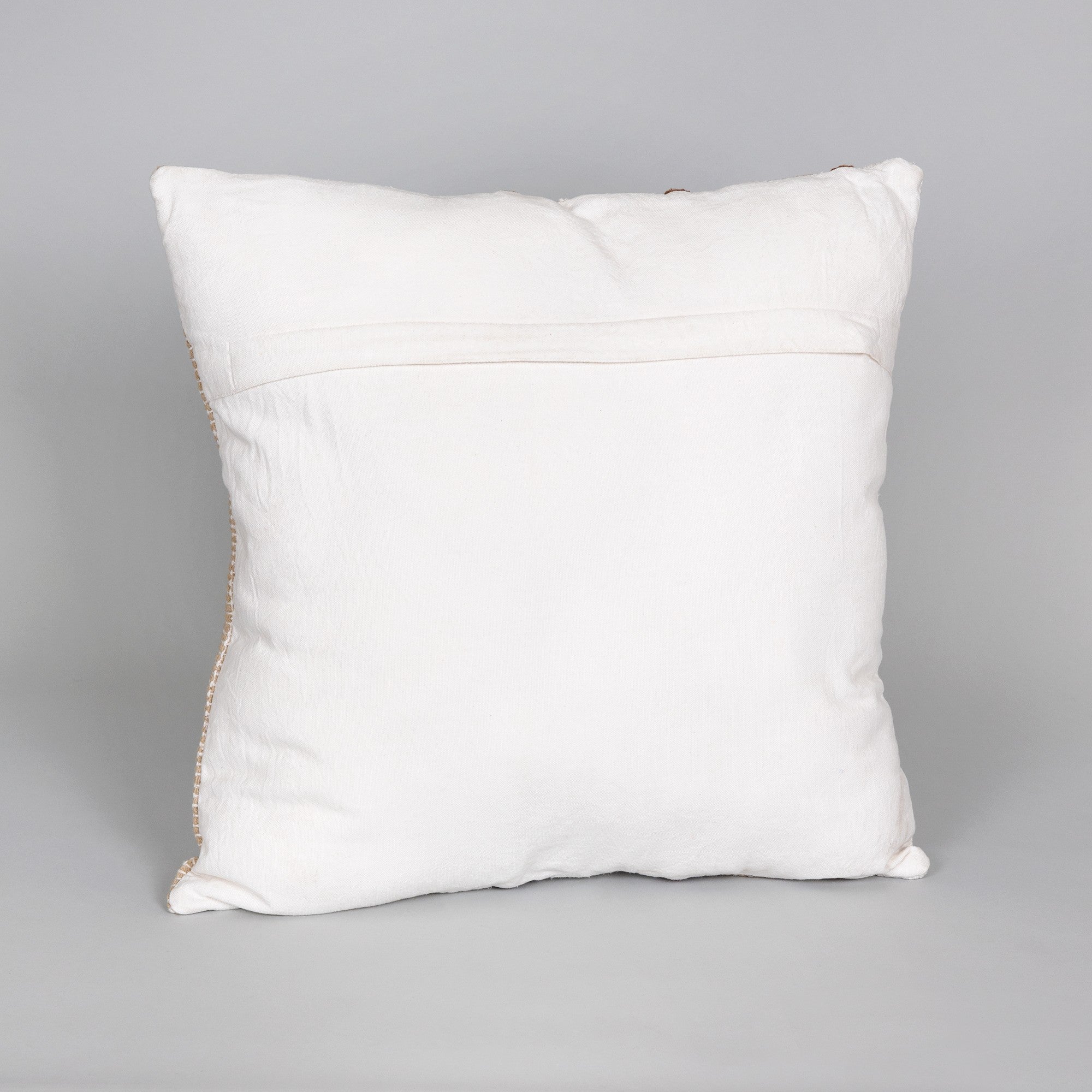 18" X 18" White And Brown Textured Striped White and Brown Throw Pillow