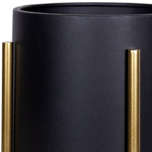 黑色和金色金屬植物架