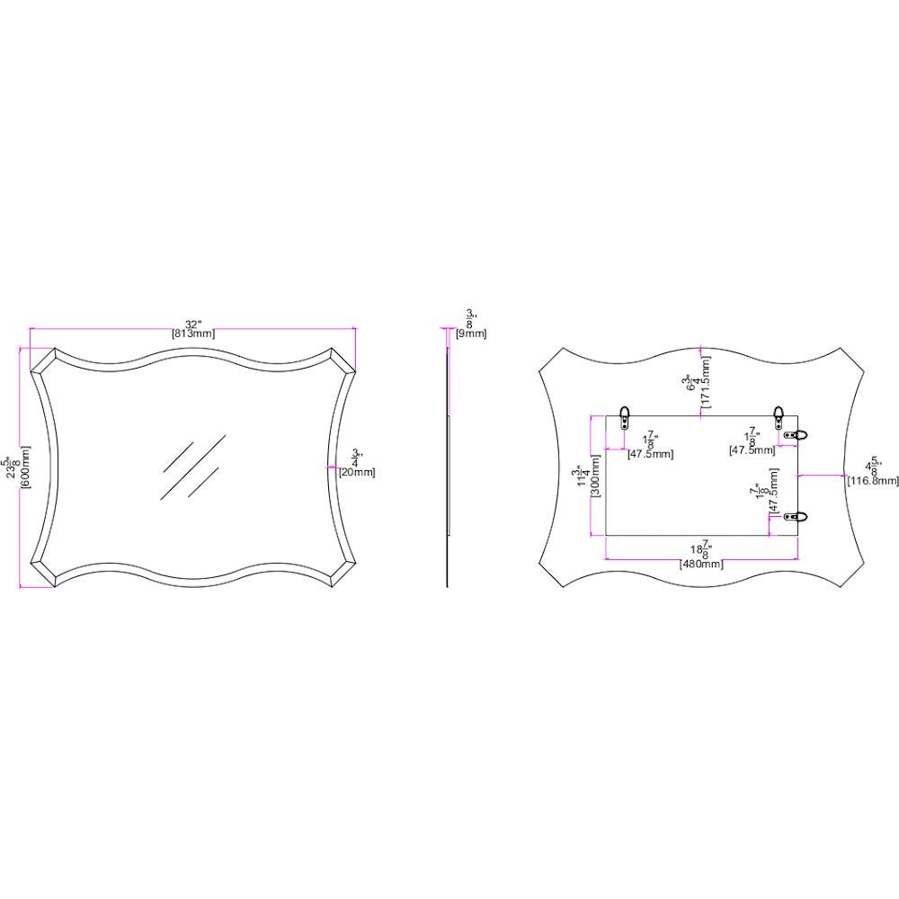 扇形四葉形玻璃鏡
