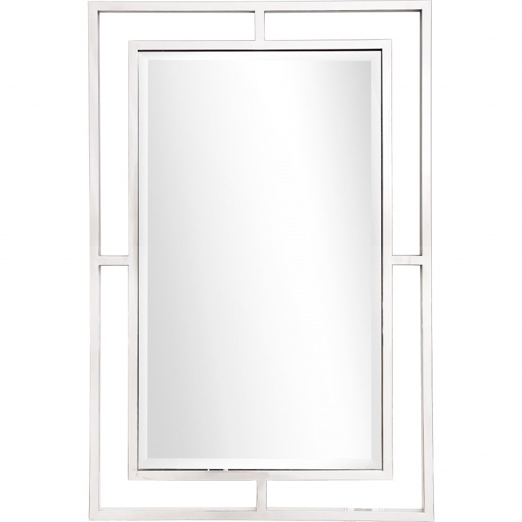 Espejo de pared rectangular Chic plateado