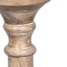 White Wooden Carved Candle Holders Set of Two