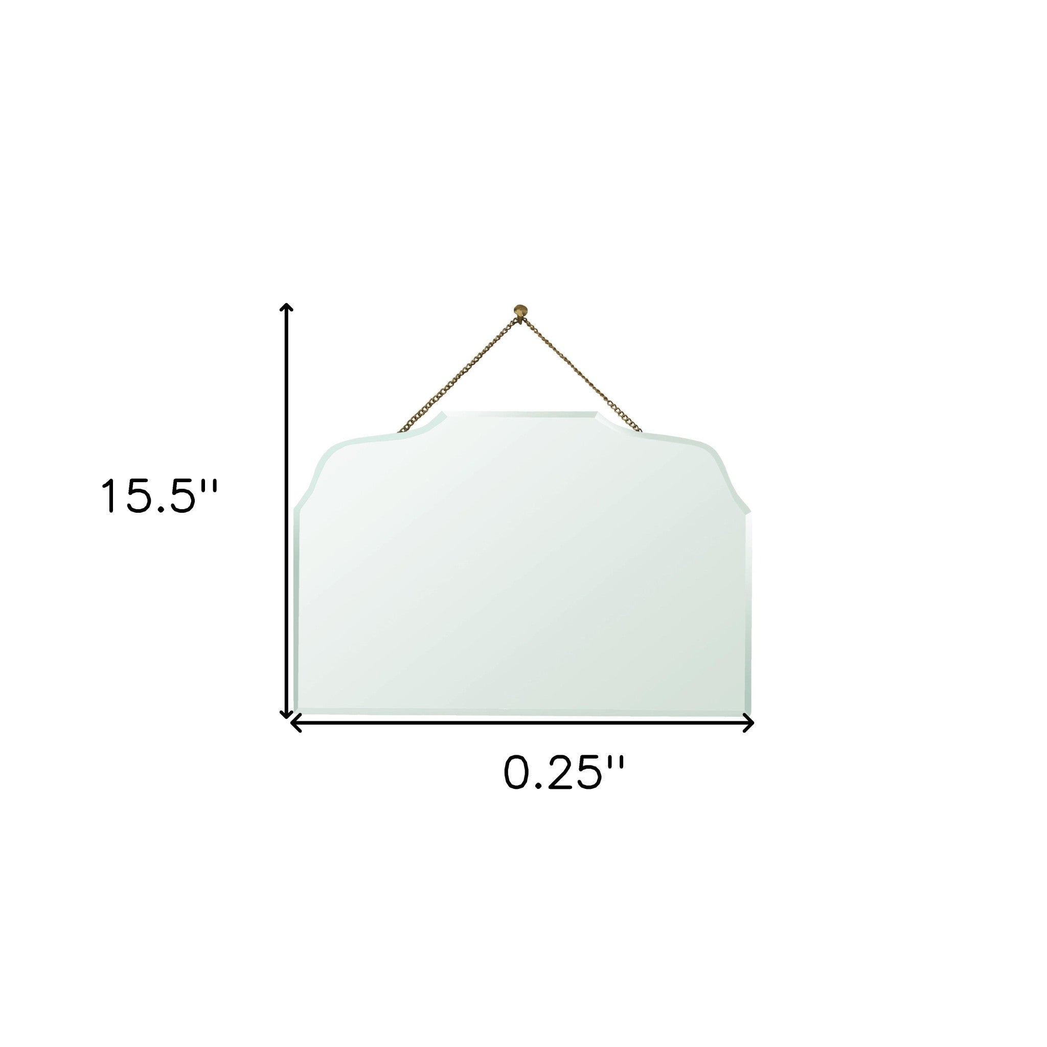 Espejo colgante biselado de arco rectangular