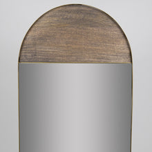 Wood and Gold Iron Arch Wall Mirror