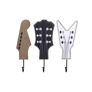 Set of Three Guitar Headstock Wall Hooks