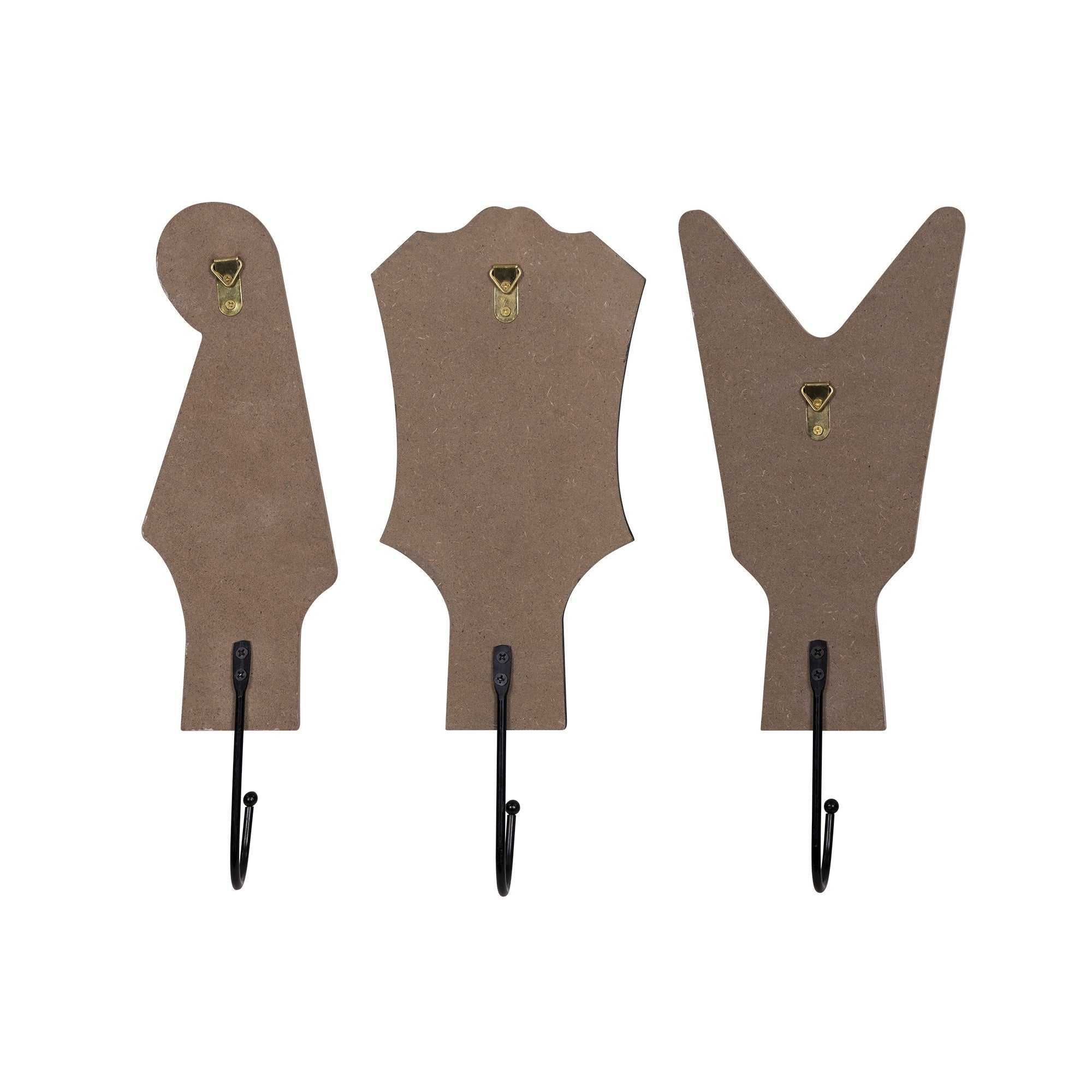 Set of Three Guitar Headstock Wall Hooks