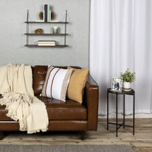 Estante de pared colgante de madera y metal de tres niveles