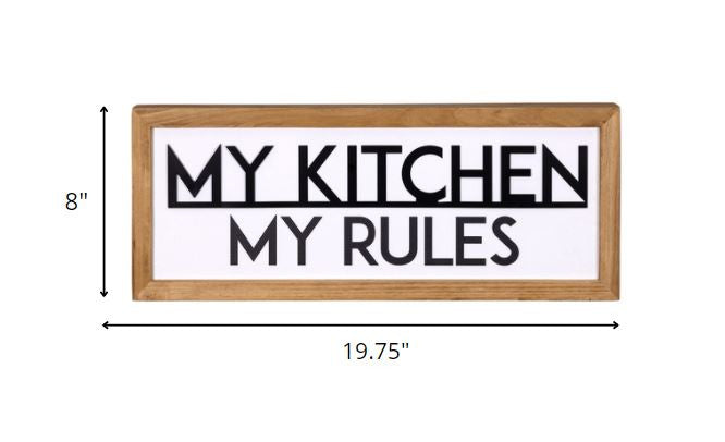 My Kitchen My Rules Metal and Wood Wall Art