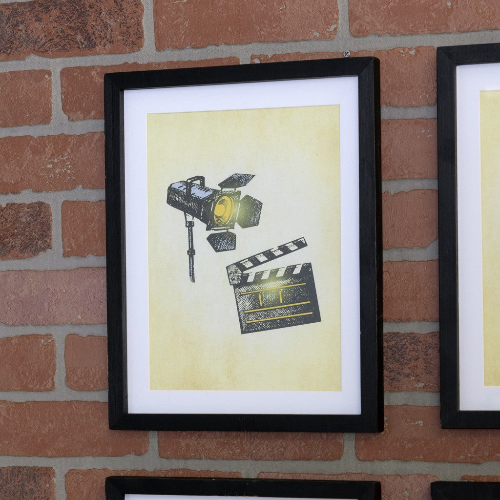 Contemporary Movie Light and Clapperboard Wall Art