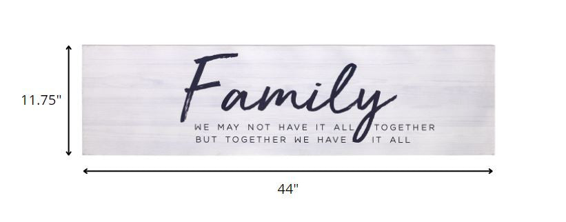 Family Quote White Wooden Wall Plaque