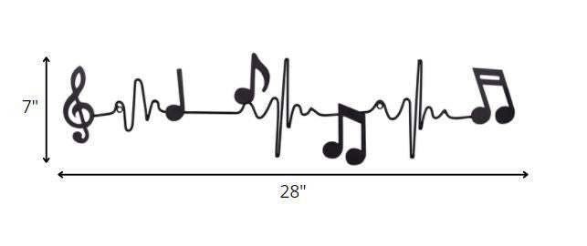 Black Metal Sound Wave Wall Décor