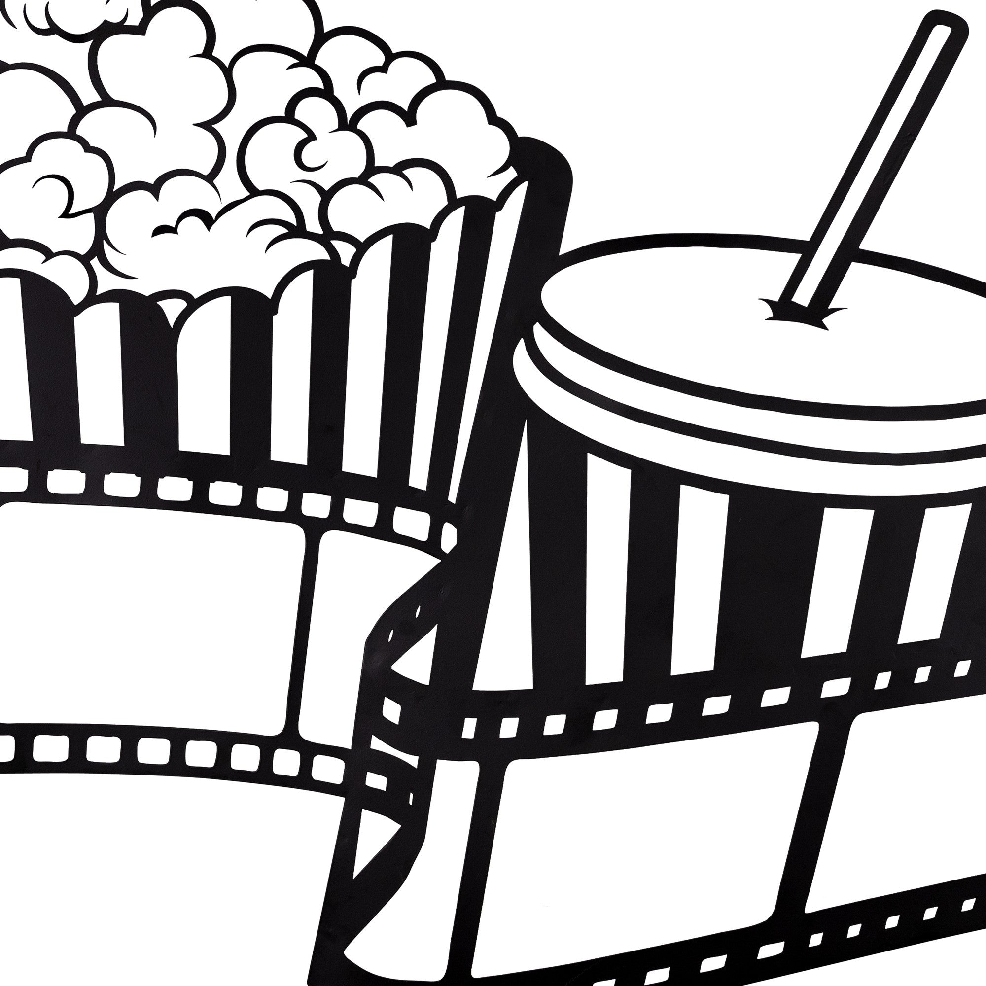 Decoración de pared de bebidas y palomitas de maíz de Black Metal Movie