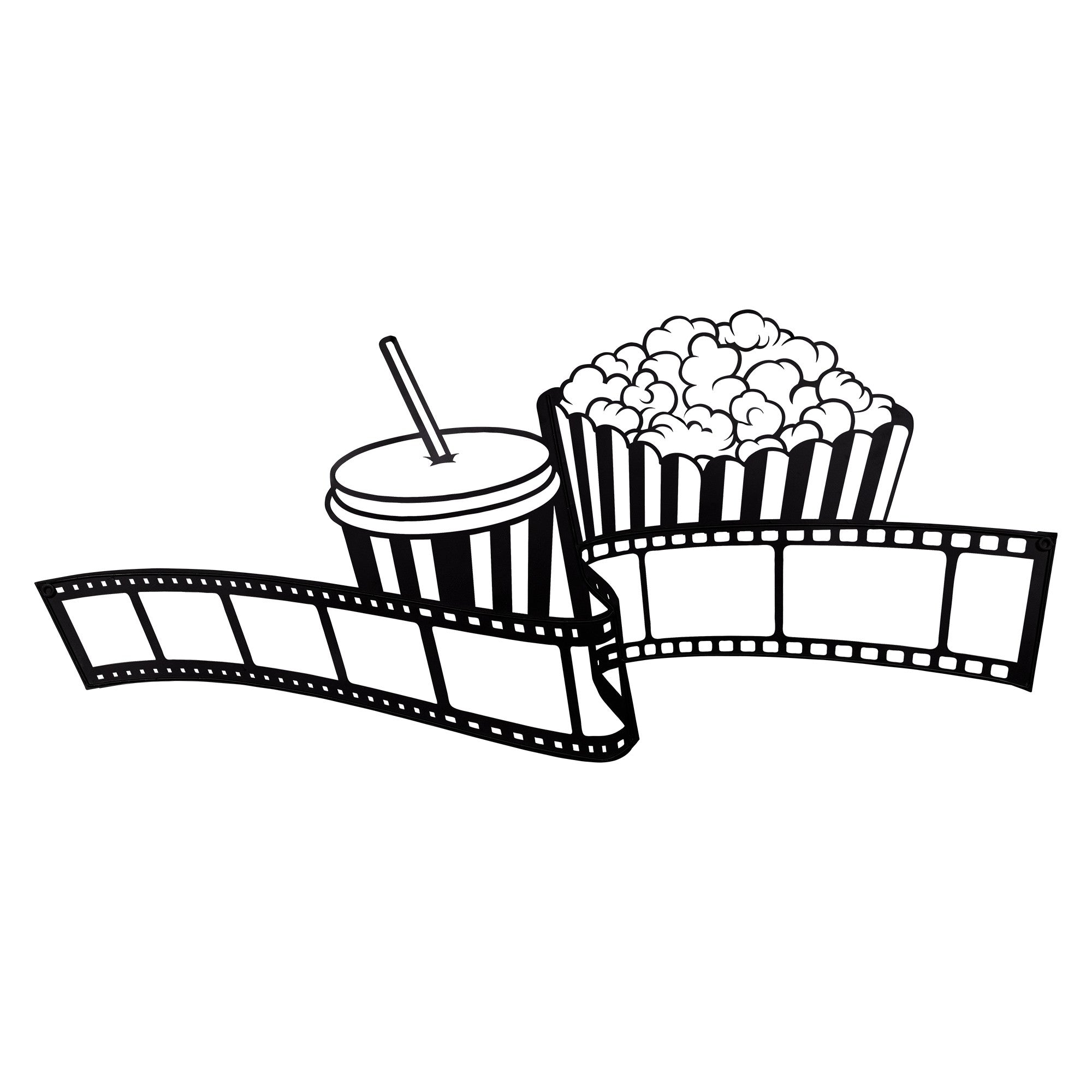 Decoración de pared de bebidas y palomitas de maíz de Black Metal Movie