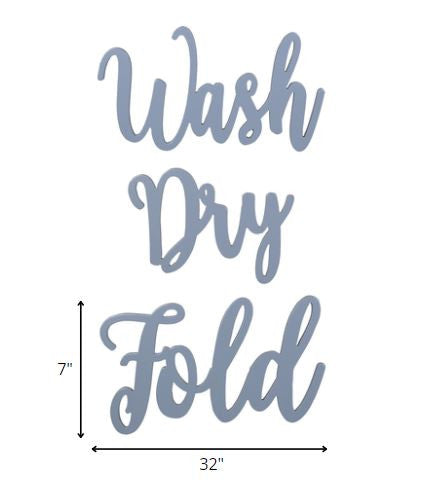 Gray Metal Wash Dry Fold Wall Sign