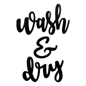 Black Metal Wash and Dry Wall Sign