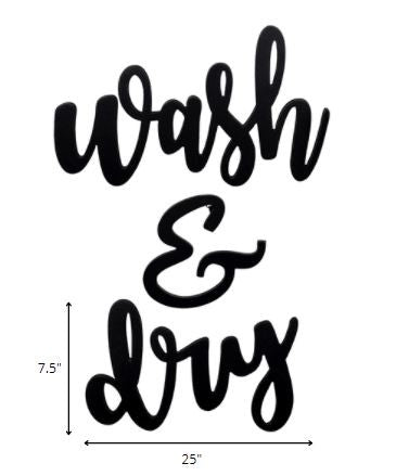Black Metal Wash and Dry Wall Sign