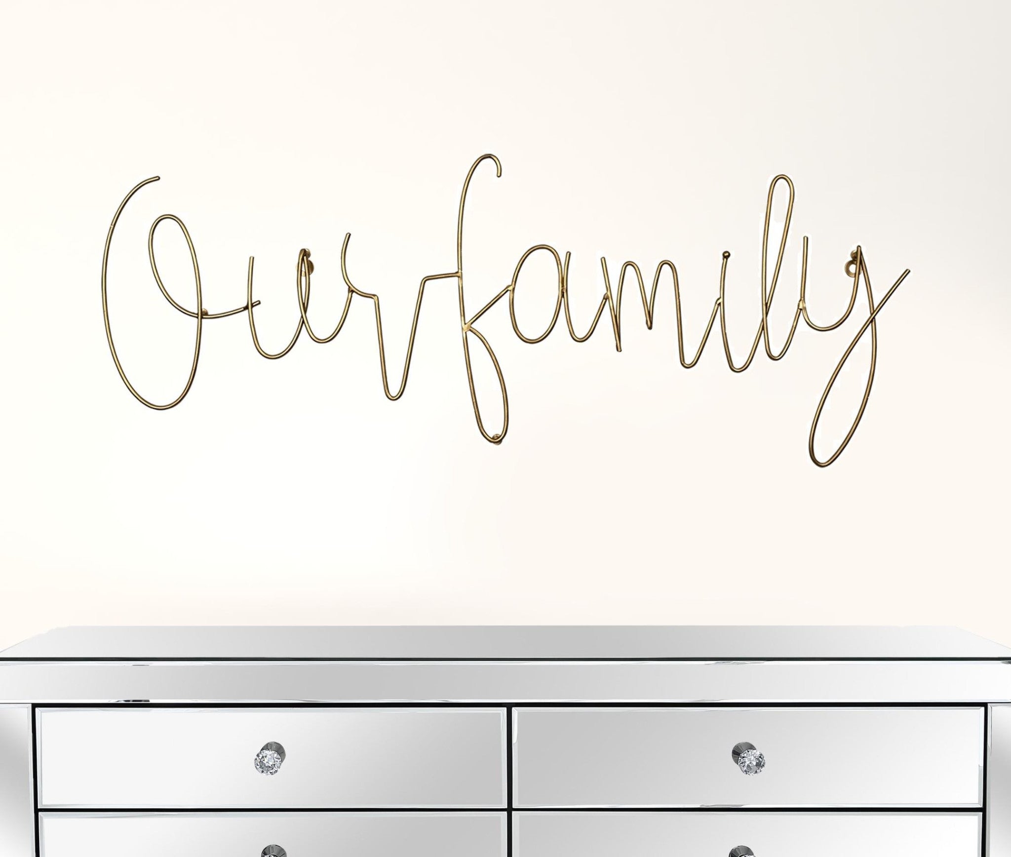 Minimalist Gold Metal Our Family Wall Sign