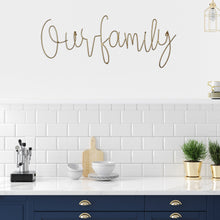Minimalist Gold Metal Our Family Wall Sign