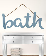 Blue Wooden Bath Hanging Wall Décor