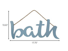 Blue Wooden Bath Hanging Wall Décor