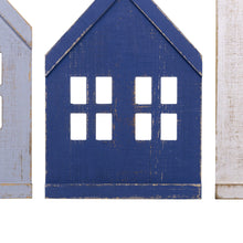 Set of Three House Shaped Wooden Wall Décor