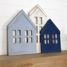 Set of Three House Shaped Wooden Wall Décor