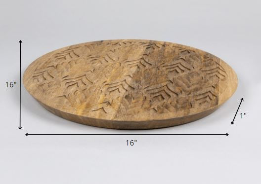 Carved Wooden Round Wall Décor