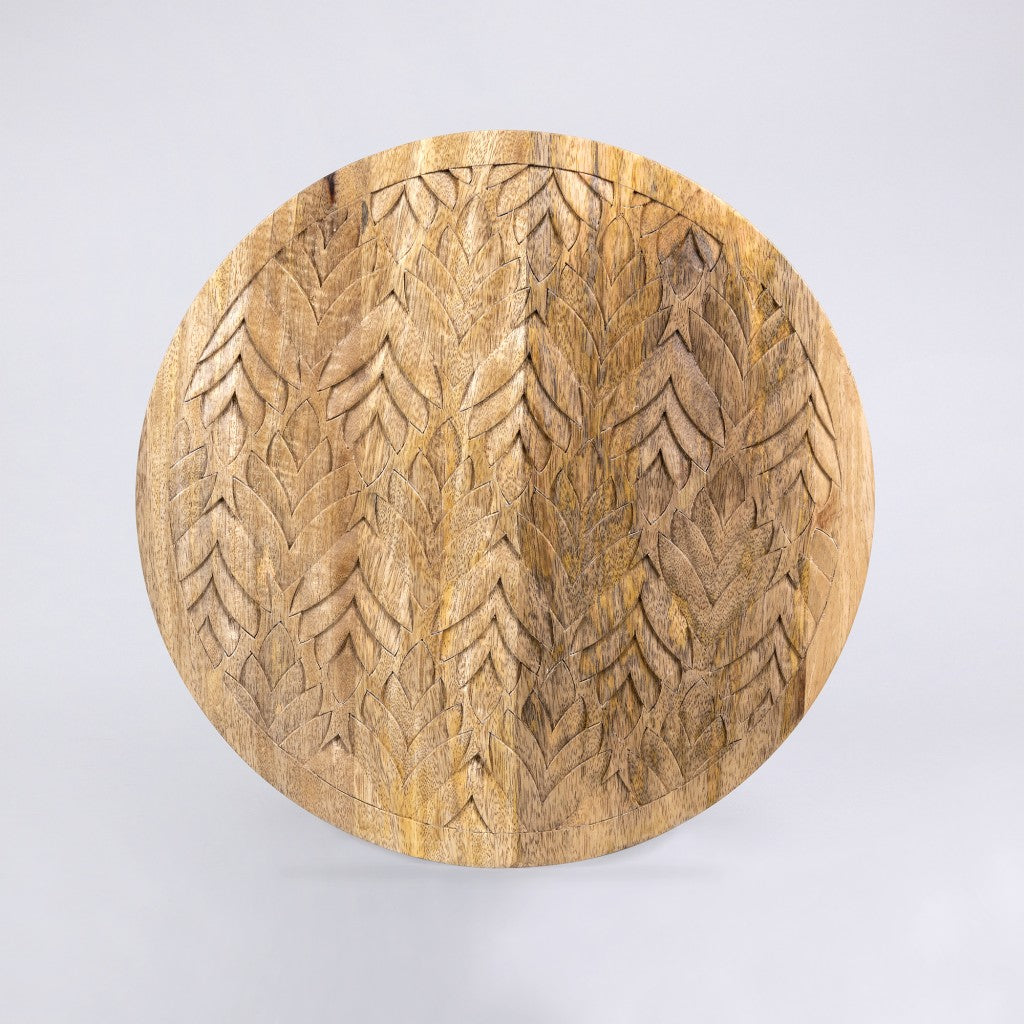 Carved Wooden Round Wall Décor