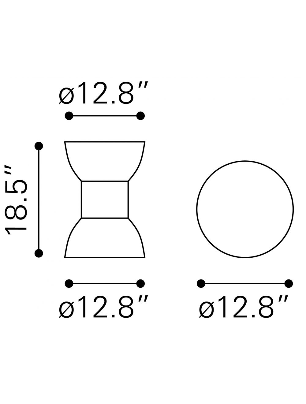 19" Black Backless Chair