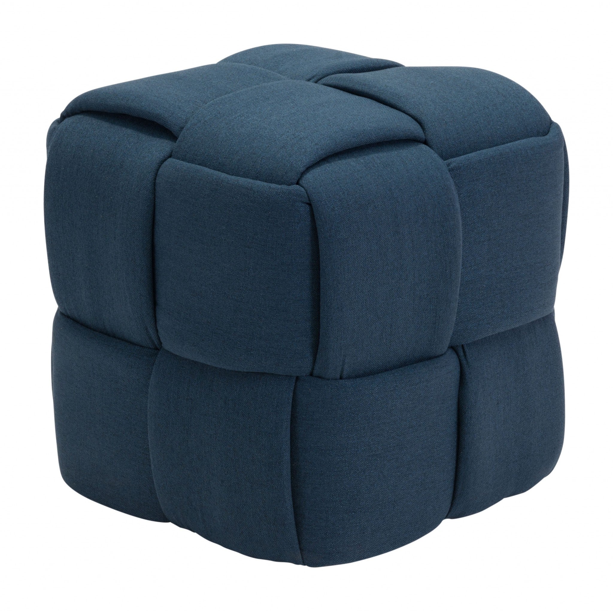 20" Dark Blue Swivel Backless Chair