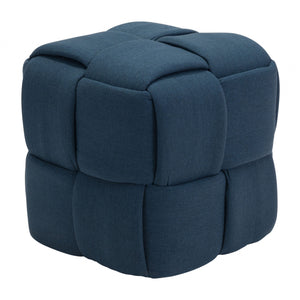 20" Dark Blue Swivel Backless Chair
