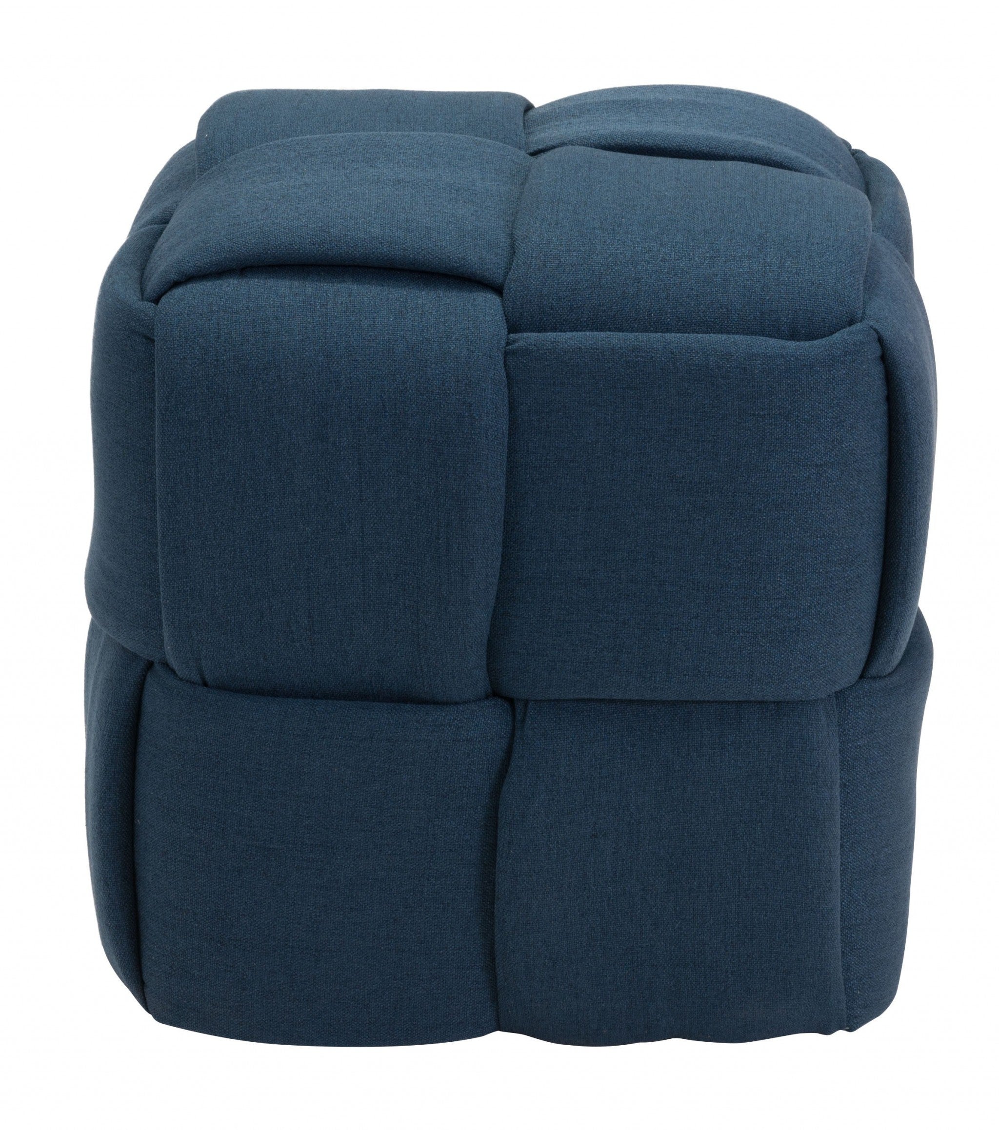 20" Dark Blue Swivel Backless Chair