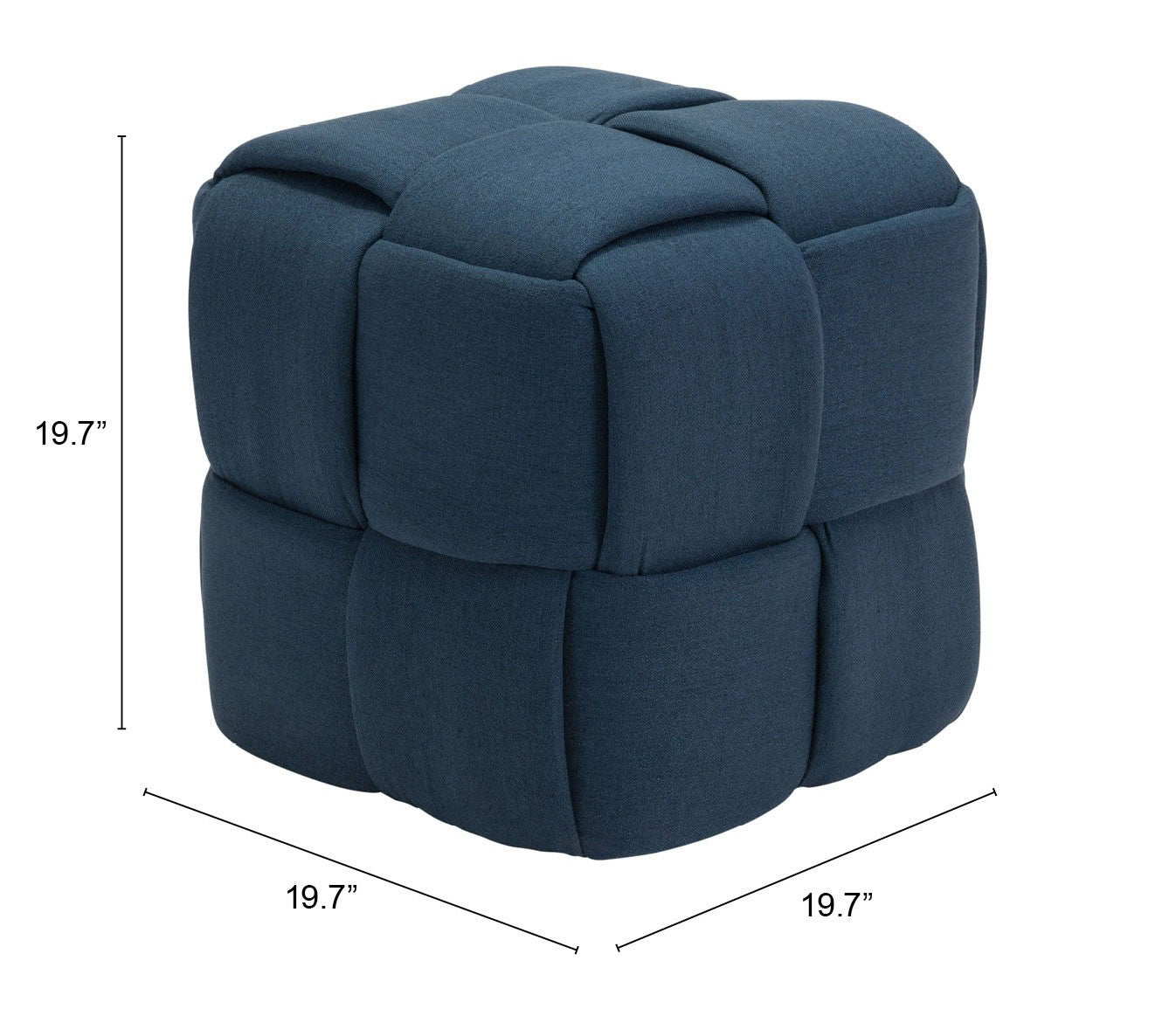 20" Dark Blue Swivel Backless Chair