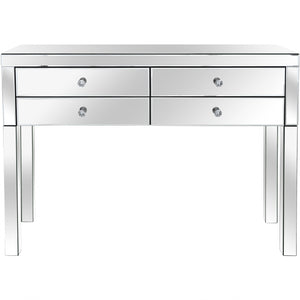 Silver Four Drawer Console Table