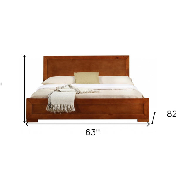 Cherry Wood Full Platform Bed