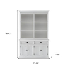 Classic White Buffet Hutch Unit with 6 Shelves