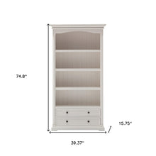 Classic White Bookcase with Drawers