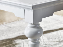 47英寸經典白色人造木和實木長方形咖啡桌