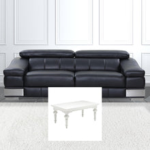 47英寸經典白色人造木和實木長方形咖啡桌