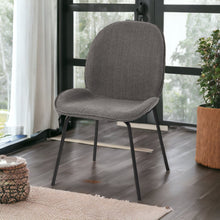 Black and Gray Flaired Seat Fabric Dining Chair