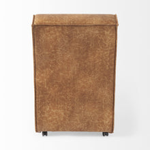 Carmel Brown Faux Leather Wedge Dining Chair