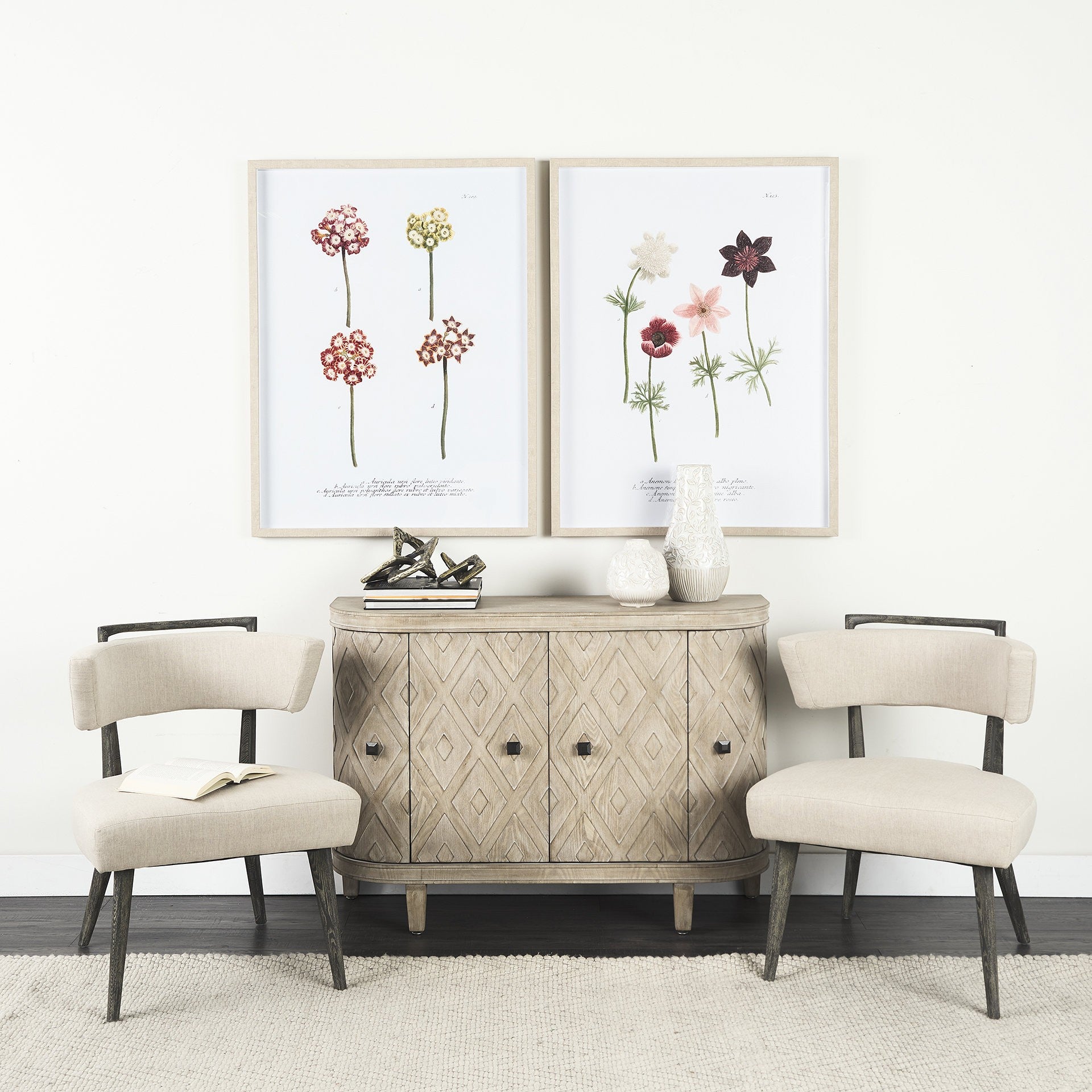 14" Carved White Ceramic Vase