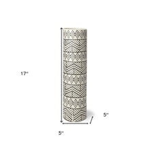 Black and Cream Tribal Geo Ceramic Vase 17