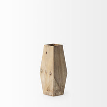 Natural Stain Geometric Wooden Vase 11