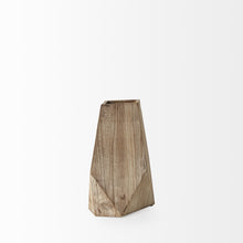 Natural Stain Geometric Wooden Vase 11