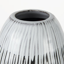Black White and Gray Patterned Lines Ceramic Vase 13