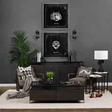 Black and Gold Check Tall Ceramic Vase 10