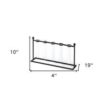 Black Metal Five Test Tube Vase